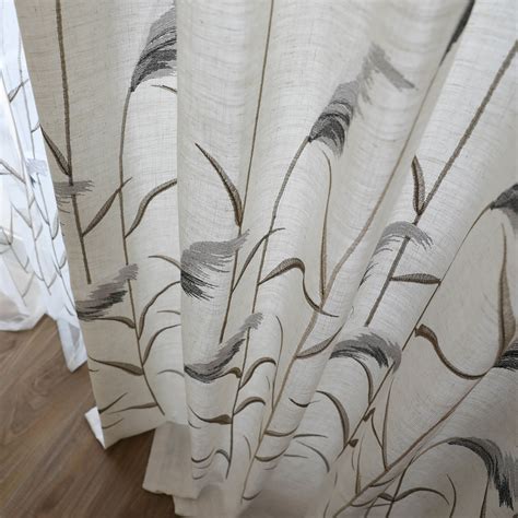 Reed Country Curtains Cotton Linen Drapes for Bedroom 1 Set of 2 Panel ...