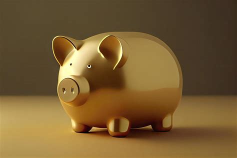 Gold Piggy Bank And Golden Coins On Gold Background 22152743 Stock