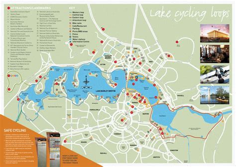 Lake Burley Griffin - Cycling Map by Visit Canberra | Avenza Maps