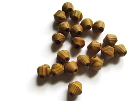 20 17mm Wood Bicone Beads Large Wooden Beads Brown Beads Etsy