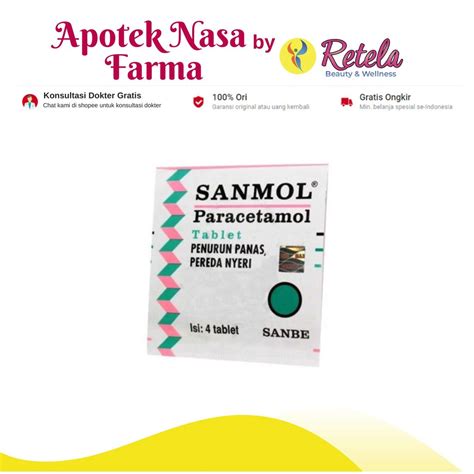 Jual Sanmol 500mg 1 Strip Isi 4 Tablet Shopee Indonesia