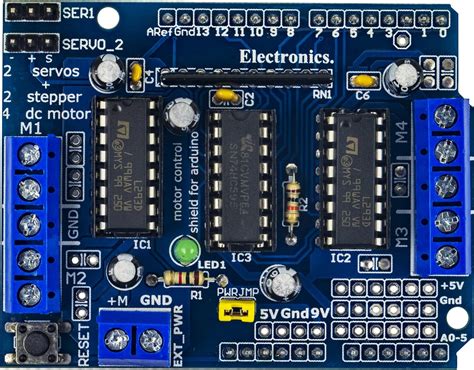 Risingsaplings Motor Driver Shield Para Arduino Duemilanove Raspberry