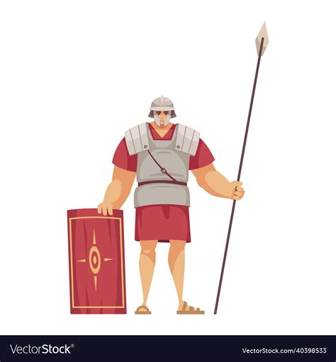 Roman Legionnaire Isometric Composition Royalty Free Vector