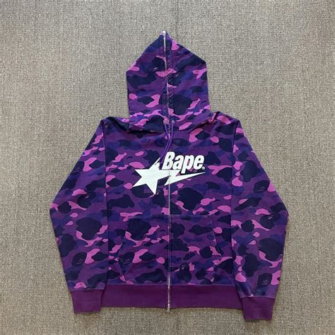 Bape Bape Purple Camo Sta Hoodie Grailed