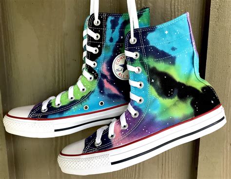 Converse Extra Hi Top Tie Dyed Galaxy Shoes Size M W Etsy Galaxy