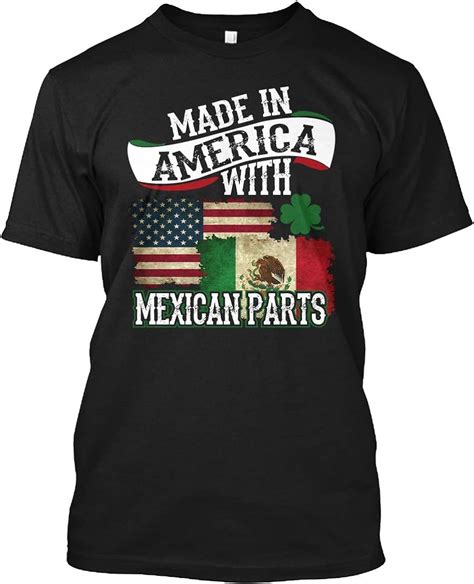 Mexican American Flag T Xlt Black T Shirt Hanes