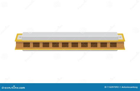 Vector Illustration Of A Harmonica Isolated On White Background Stock Vector Illustration Of