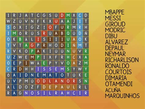 Sopa Mundial Jugadores Sopa De Letras