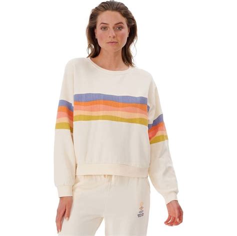 2022 Rip Curl Womens Melting Waves Crew Neck Jumper 000WFL Off White