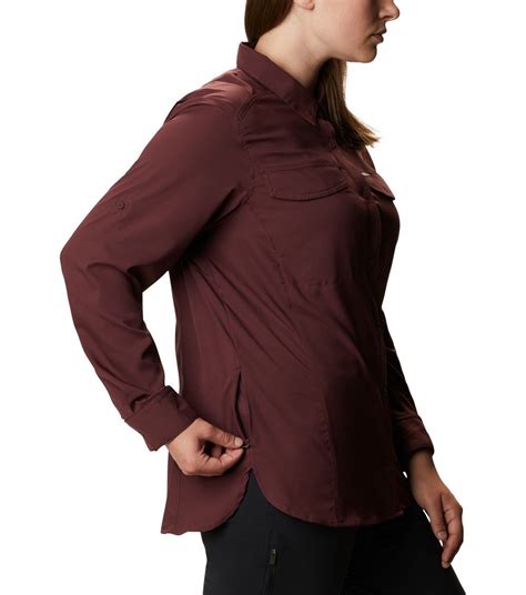 Womens Silver Ridge Lite Long Sleeve Shirt Plus Size Malbec Columbia