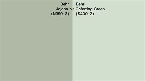 Behr Jojoba Vs Coforting Green Side By Side Comparison