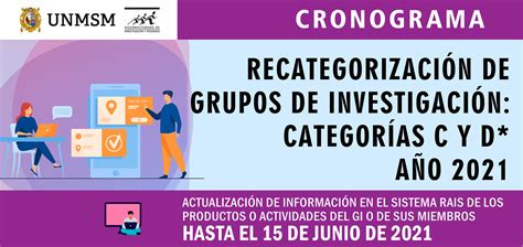 Cronograma De Recategorizaci N De Grupos De Investigaci N Gi De La