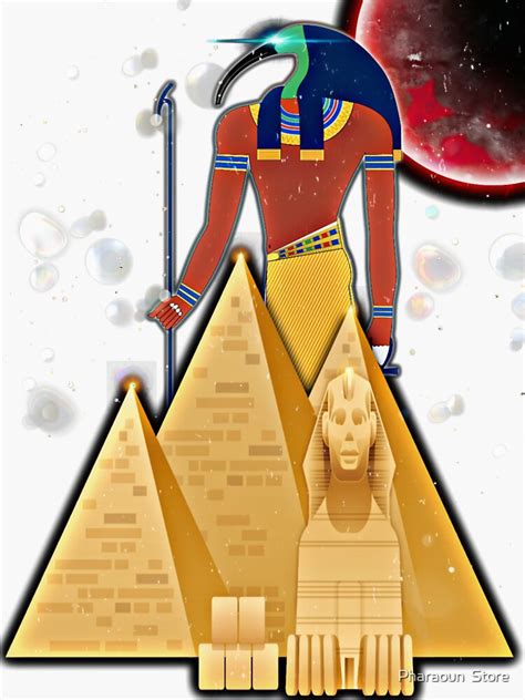 Egyptian God Thoth Pyramids Ancient Egyptian Sticker By