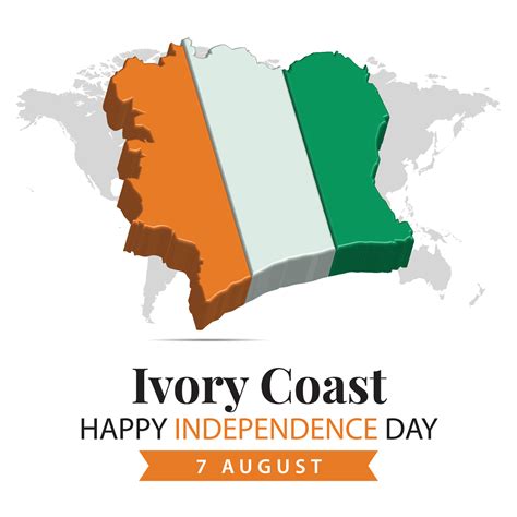 Ivory Coast Independence Day, 3d rendering Ivory Coast Independence Day ...