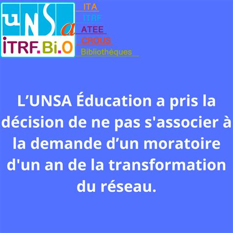 Canope En Refection Unsa Itrf Bi O Le Syndicat De La Clart Et De