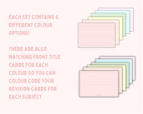 Printable Revision Cards Digital Revision Resources Goodnotes Study ...