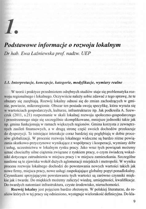 Pdf Podstawowe Informacje O Rozwoju Lokalnym