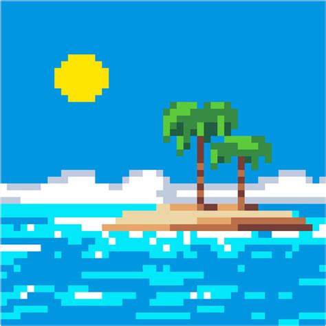 Pixel Art Plage Facile Find Out