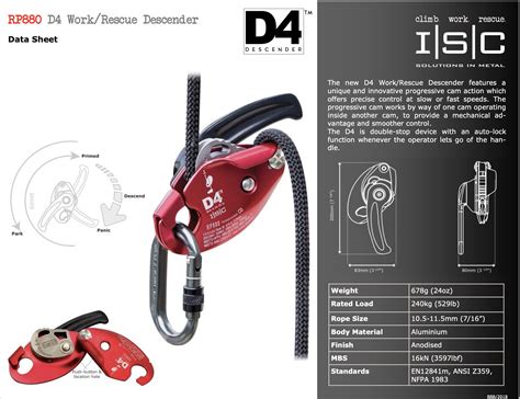 Isc D4 Rescue Belay Descender Live Action Safety