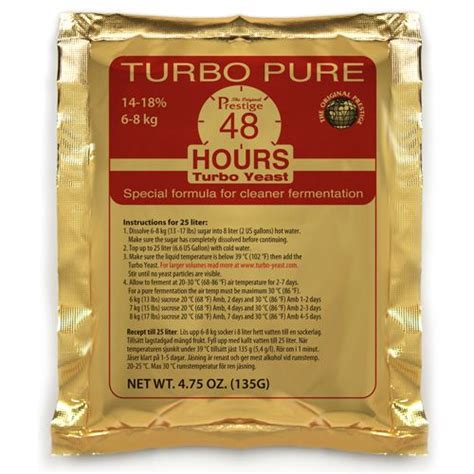 Turbo Pure 48 Hours Turbo Yeast 135 Grams Smileys Home Distilling