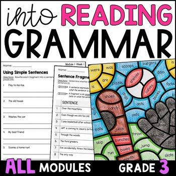 HMH Into Reading 3rd Grade Grammar Pack For ALL Modules Complete