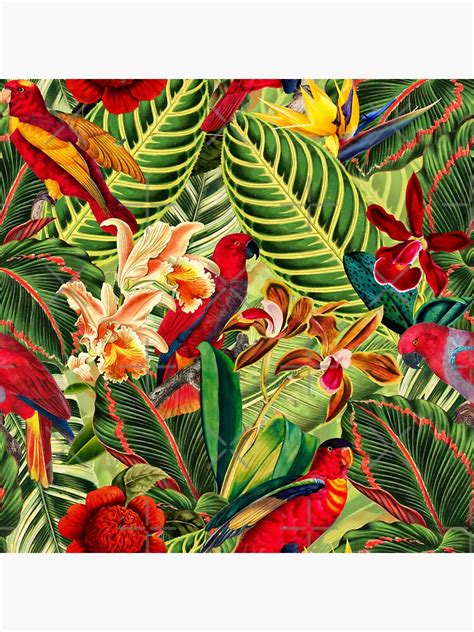 Vintage Tropical Bird Jungle Garden Sticker For Sale By UtArt Redbubble