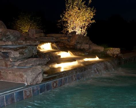 pool waterfall lighting ideas - Gale Pedersen