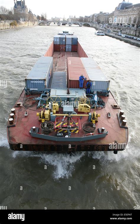 France Paris E Barge De Transport De Materiaux Peniche Transport