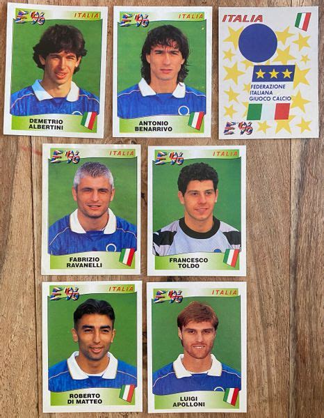 7X 1996 EURO 96 ENGLAND PANINI ORIGINAL UNUSED STICKERS PLAYERS ITALY