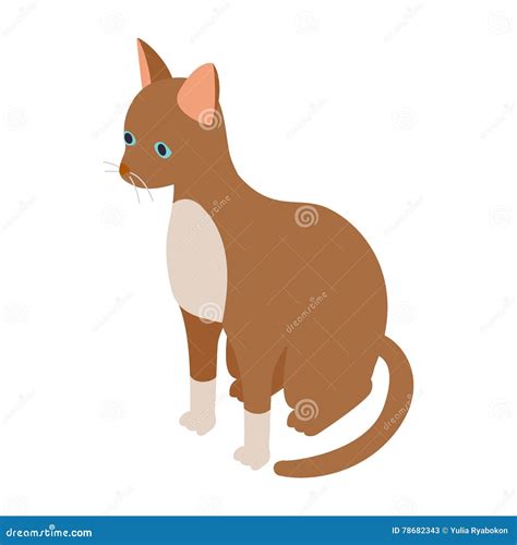 Cornish Rex Icon In Cartoon Style Isolated On White Background Cat