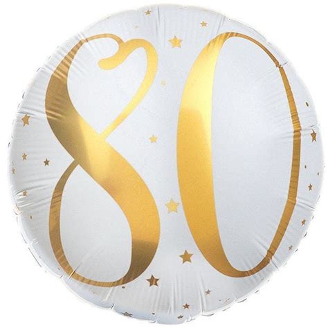 White Gold Sparkle 80th Balloon 18 Foil Party Delights