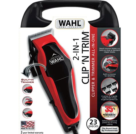 Wahl Hårtrimmer 79900 2116 Clip N Trim Red Hair Clipper I Lager