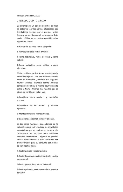 Evaluacion De Sociales Pdf