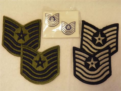 3 Sets US Air Force Old Style MSgt Stripes 1948-1991 BLUES, Metal + BDU ...