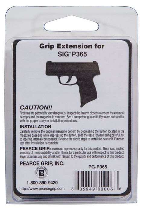 Pearce Grip Sig P365 Grip Extension Textured Polymer Black Impact Guns