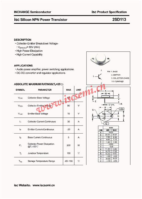 2sd1134725923pdf Datasheet Download Ic On Line