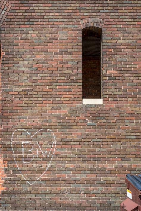 Old Brick Wall In Alley With Heart And Initials Stock Image Image Of