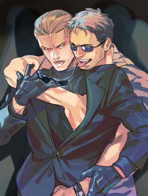 Chris Redfield And Albert Wesker Resident Evil And More Drawn By