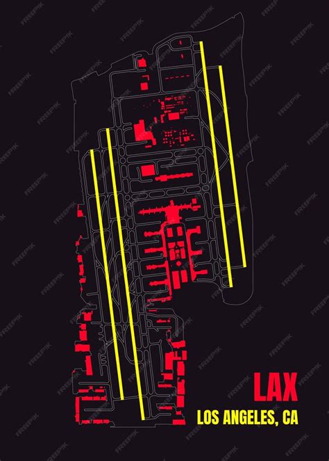 Premium Vector | Los angeles international airport map poster art