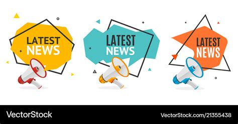 Latest News Banner Abstract Design Set Royalty Free Vector