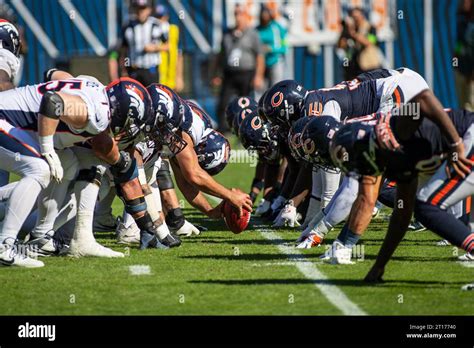 Chicago, IL, USA. 1st Oct, 2023. Chicago Bears defensive line squares ...