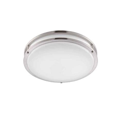 Envirolite 12 In Brushed Nickelwhite Low Profile Led Ceiling Light