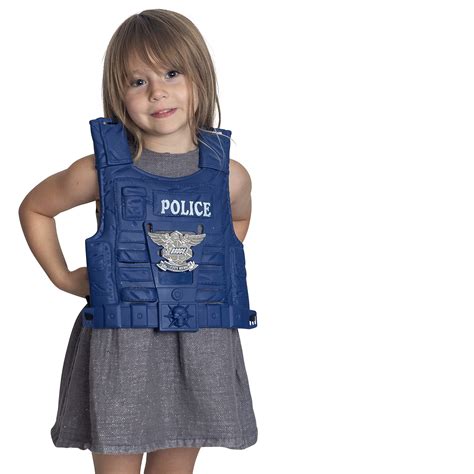 Buy Kids Police Costume for Role Play 14 Pcs Police Toys with Police Badge, Kids Handcuffs ...