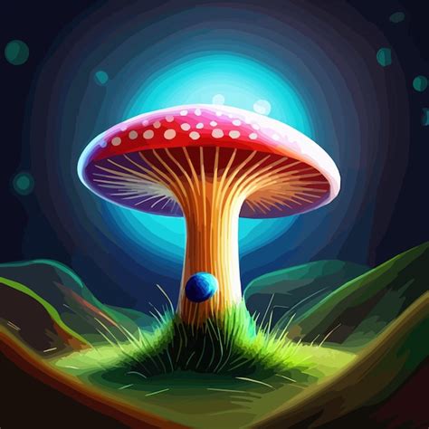 Bosque Oscuro De Fantas A Con Setas Brillantes Ilustraci N Vectorial