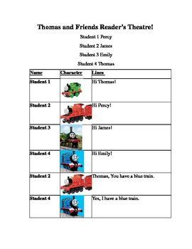 Thomas the Tank Engine Reader's Theater Play Kindergarten/ First Grade