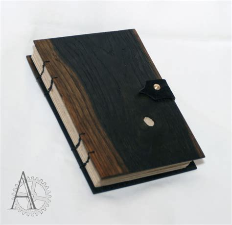 Wooden Cover Journal. Book With Oak Wood Cover. Recycled Paper ...