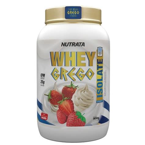 Whey Grego Isolate 900g Morango Chantilly Nutrata OtimaNutri