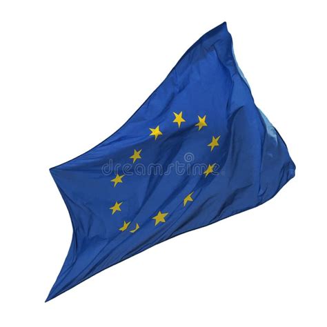 Bandeira Da União Europeia Isolada Em Branco Imagem de Stock Imagem