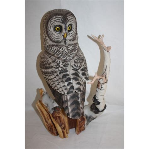 Franklin Mint The Great Grey Owl Porcelain Sculpture Figurine By George