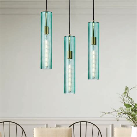 1 Light Cylinder Glass Shade Pendant Lighting Aiwen Lighting